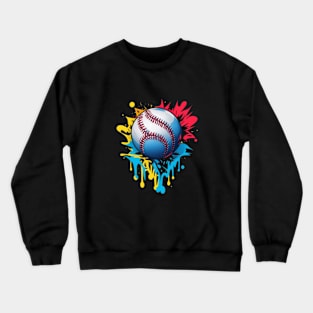 Abstract Baseball Ball Crewneck Sweatshirt